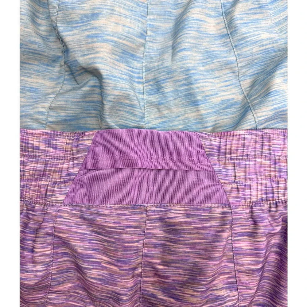 Nike Dri-FIT Running Shorts Bundle 2pk Purple Blue Space Dye Womans L Activewear
